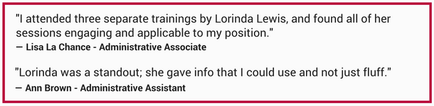 lorinda lewis testimonials