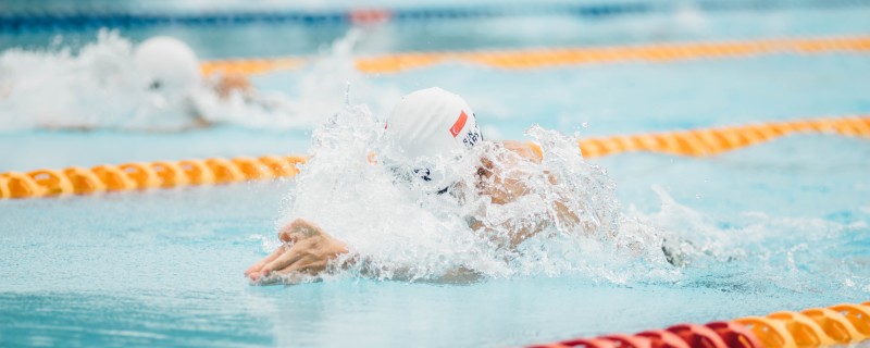 Woman swimming in a pool