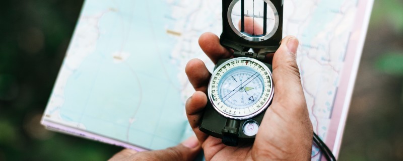 Map and a compass