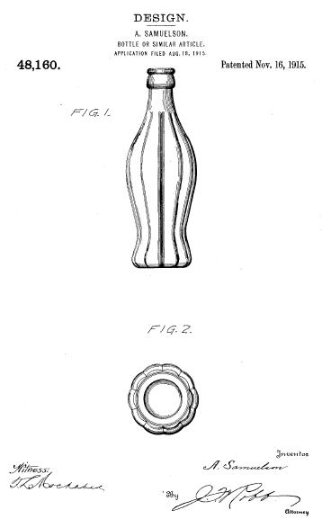 The coca-cola bottle is protected by a design patent.