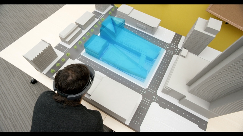 Mixed reality in the design phase of a building project.
