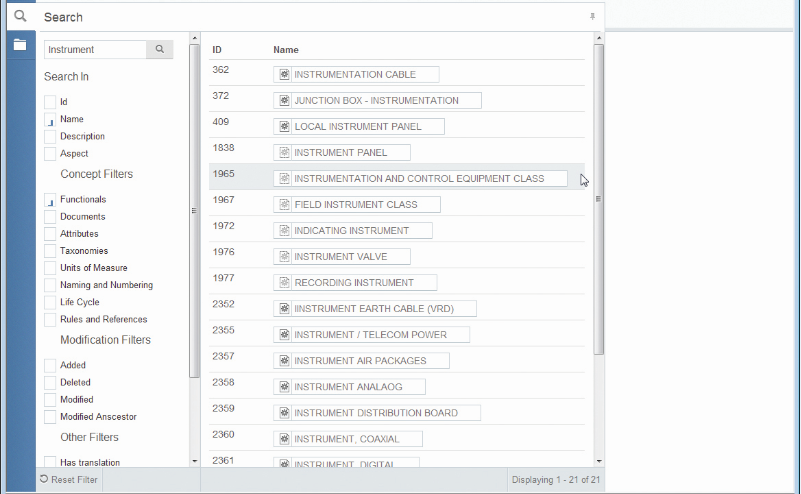 ISM - search function