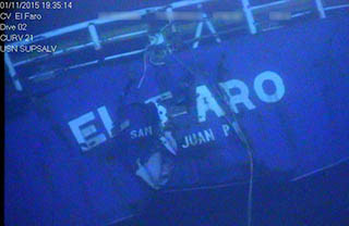 Wreck of the El Faro. NTSB photo.