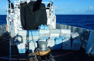 Cocaine seized by the USCG and Navy in an April 7 bust. USCG photo.