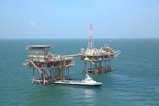 Energy XXI platform MP73 in the Gulf of Mexico. Energy XXI photo.