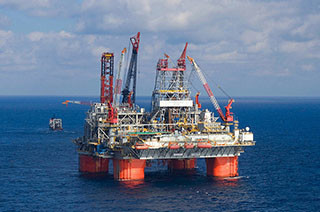 BP&#039;s Thunder Horse platform in the Gulf of Mexico. BP photo.