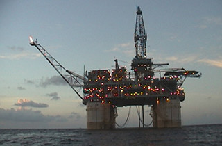 Shell&#039;s Brutus platform. NOAA photo.