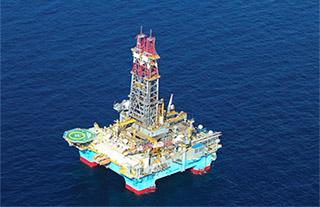 An Exxon semisubmersible in the Gulf of Mexico. Exxon photo.