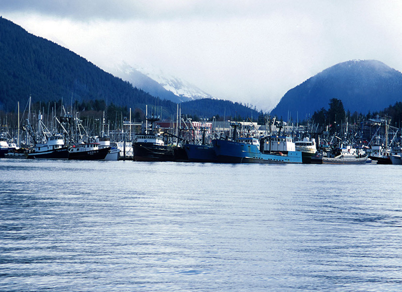 Boats tied up in Sitka, Alaska. Charlie Ess photo.