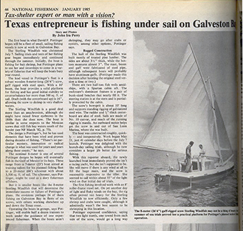The Sterling Windfish as she appeared in the January 1985 issue of National Fisherman.