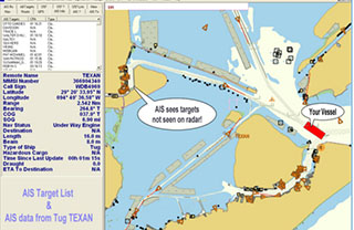 A screeenshot showing AIS data. USCG image.