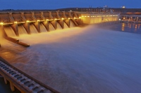 The Ice Harbor Dam on the lower Snake River. Corps of Engineers photo.