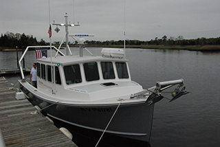 Stockton University&#039;s research vessel Petrel. Kirk Moore photo.