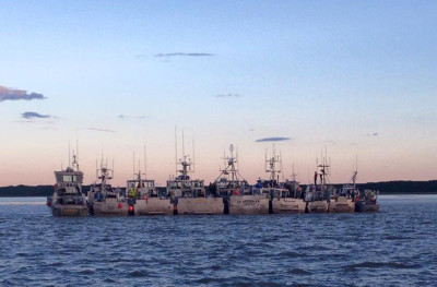 Salmon boats lined up in Bristol Bay. Katherine Carscallen photo.