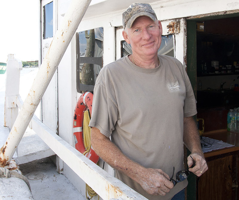 Henry Gore aboard his 75-foot Desco trawler Lexi Joe. Susanna Wahlpart photo.