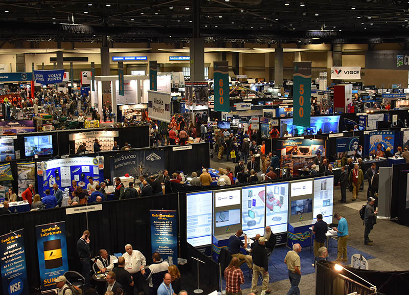 A busy show floor at Pacific Marine Expo 2016. Doug Stewart photo.