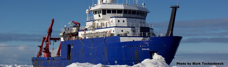 The University of Alaska Fairbanks College of Fisheries and Ocean Sciences operates the research icebreaker Sikuliaq. UAF photo/Mark Teckenbrock