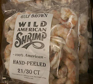 Packaged Gulf of Mexico shrimp. American Shrimp Processors Association photo.