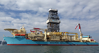 The Maersk Viking has drilled wells at Exxon Mobil&#039;s Julia field. Maersk photo.
