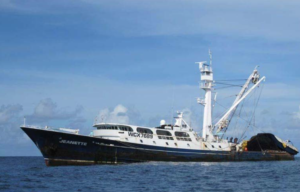The Jeanette was a 228-foot steel hull tuna seiner built in 1975. NTSB photo.