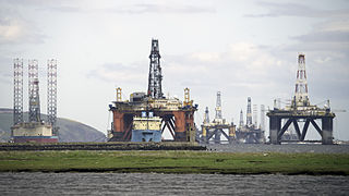 Stacked oil rigs in Scotland. Creative Commons photo/Michael Elleray.