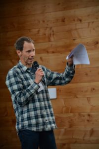 Colle Stowell, director of the educational One Fish Foundation, speaks at the Local Catch Summit. Sam Hill photo.