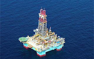 An Exxon semisubmersible in the Gulf of Mexico. Exxon photo.