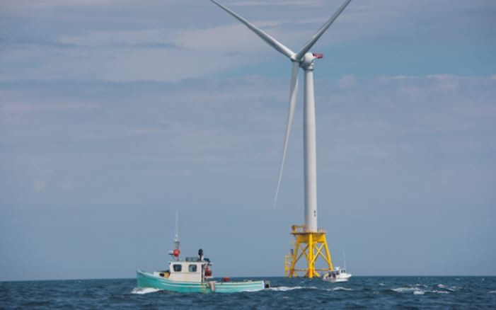 Fishing vessels at the Block Island Wind Farm. Ørsted photo.