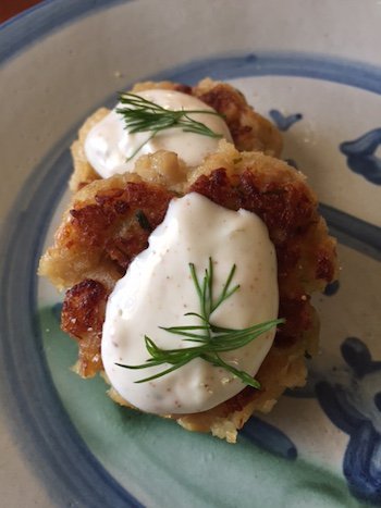 Haddock fish cakes with Kung Pao sauce. Jessica Hathaway photo.