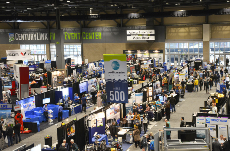 Pacific Marine Expo show floor in Seattle. November 2017.