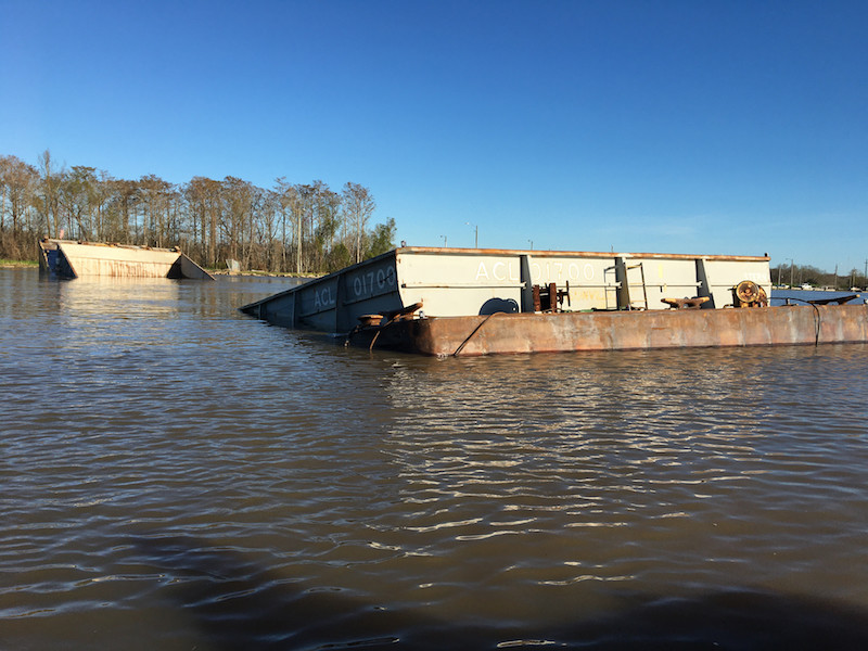 Coast Guard closes the Intercoastal Waterway near Berwick, Louisiana