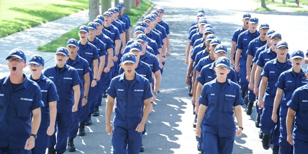 Coast Guard Recruits-calling-a-cadence