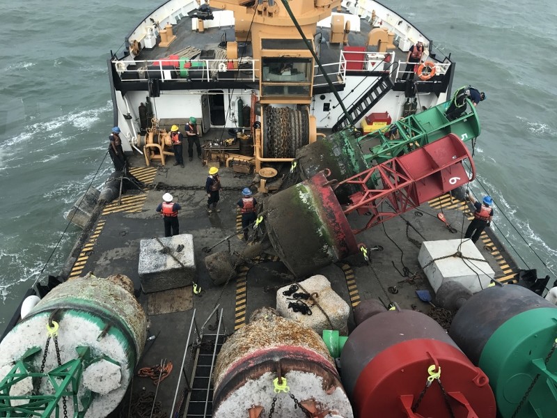 Coast Guard Cutter Cypress works to correct Aids to Navigation