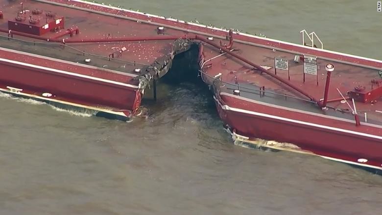 Houston Ship channel barge collision CNN