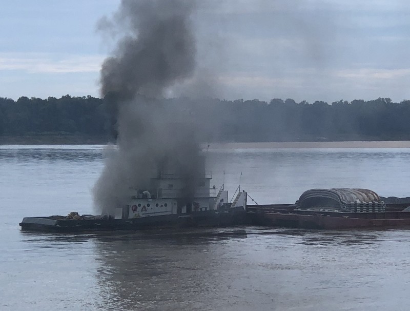 Coast Guard responds to vessel fire on Mississippi River