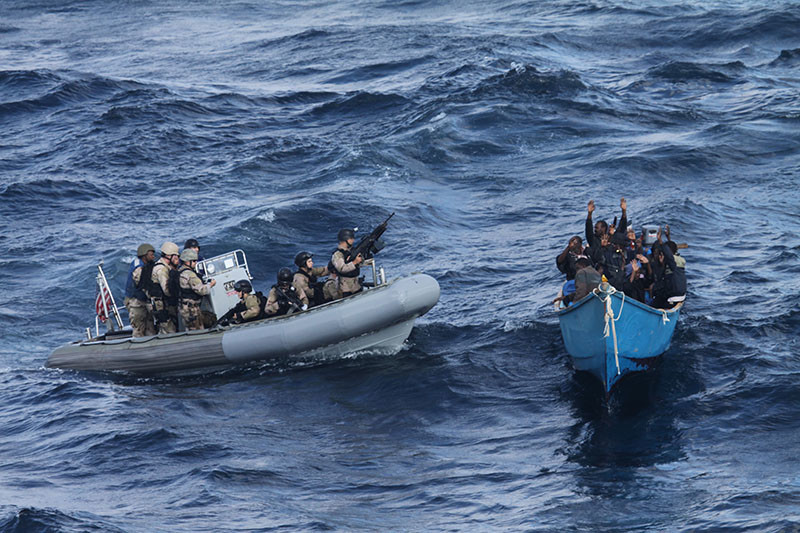 USS Pickney's VBSS team investigate suspected pirates