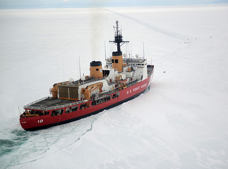 USCGC Polar Star icebreaking operations off of Antarctica