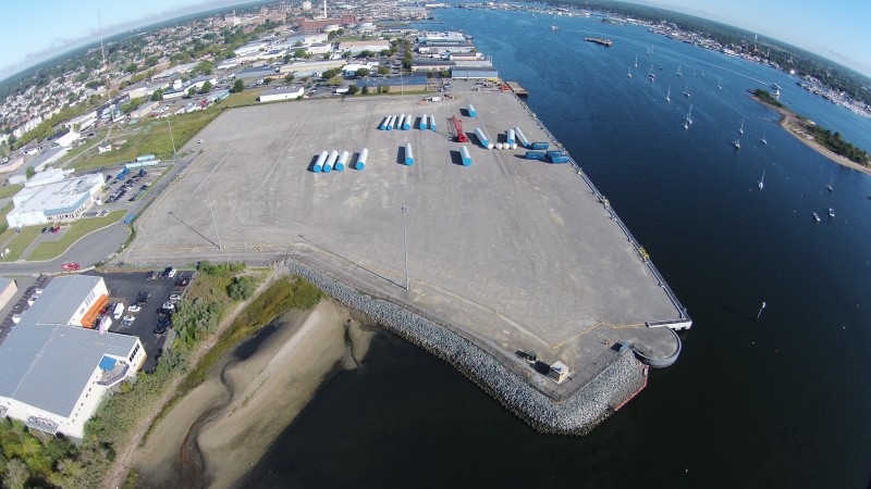 New Bedford Marine Commerce Terminal aerial by Mass Clean Energy Center