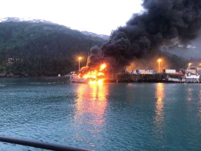 barge whittier dock burns delong ammonia gulf workboat noaa incident anchorage