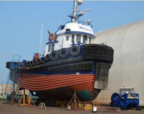 Ocean Monarch at shipyard