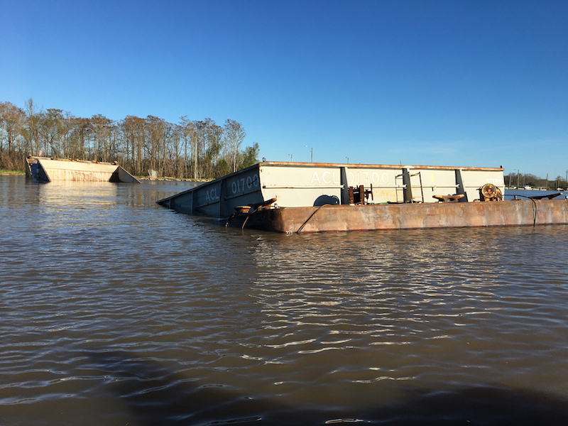 Coast Guard closes the Intercoastal Waterway near Berwick, Louisiana